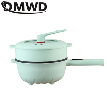 DMWD Мултифункционална електрическа тиган 4Л голям капацитет, с незалепващо покритие, тиган Wok, двойна котела за приготвянето на супа, яхния