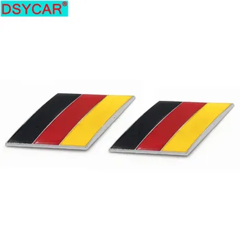 DSYCAR 2 бр./Чифт 3D Метален Немски Флаг Странично Крило на Купето на Автомобила Задна Емблема на Багажника на Иконата за Volkswagen, Audi, Bmw, Mercedes Benz, Porsche