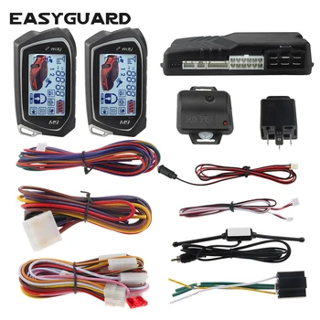 EASYGUARD 2-лентов говорител за автомобилна аларма с дистанционно стартирането на LCD дисплей на пейджър шок сензор аларма универсална автомобилна система автомобилни аксесоари