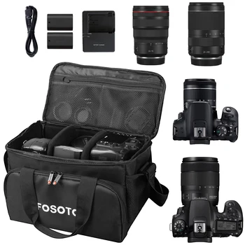 Fosoto Многофункционална чанта за фотоапарати с голям капацитет, водоустойчива раница на раменете си, чанта за slr камери Nikon Canon, Sony, Pentax
