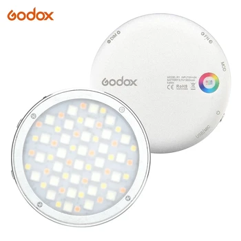 Godox R1 Кръгла RGB Мини Творчески Лампа LED Видео Лампа Заполняющий Лампа 2500 К-8500K CRI 98 за запис на видео Микрофилми Натюрморт