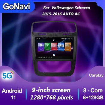GoNavi 2 din радио за Volkswagen Scirocco AUTO AC android 11 видео централна Мултимедиен DVD плейър GPS Навигация 2015-2016