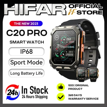 HIFAR НОВИТЕ смарт часовници С20 PRO Bluetooth Покана IP68 фитнес Водоустойчив спортен часовник на открито Smartwatch 1,83 инча 240 *290 HD мъжки