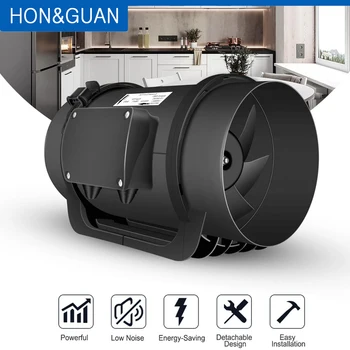 Hon & Guan 8-инчов вграден канален вентилатор 0-10 с PWM регулатор с променлива скорост на вентилатор за баня EC мотор