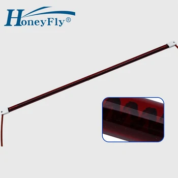 HoneyFly10pcs Индивидуална въглеродните инфрачервена нагревательная лампа 110v/220v 1000 W 500 мм ruby нагревательная тръба, двойна спирала инфрачервена сушене, кварцов механизъм
