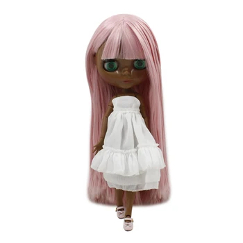 ICY DBS Blyth кукли супер черно цвета на кожата е най-тъмната кожа черен Сладко розово права коса голото съвместно тялото 280BL6122