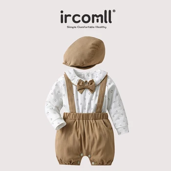 Ircomll Облекло за господа, за малки момчета, плъзгачи с дълги ръкави, цели гащеризони за бебета, подходящи за новородени, ежедневни облекла