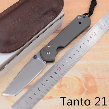 JUFULE Керамични, Носещи Голям сгъваем нож Sebenza Tanto 21 S35vn TC4 с титанов дръжка, универсален ловен нож за плодове лагери, EDC инструмент