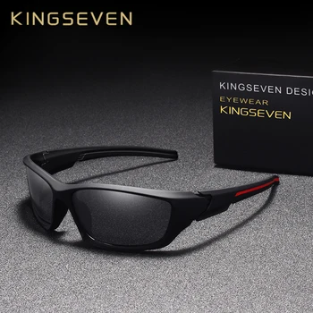 KINGSEVEN Модни слънчеви очила за мъже за шофиране, очила за нощно виждане за мъже, фирмен дизайн, високо качество на огледални очила за мъже