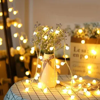 Led венец, страхотна топка с мехурчета, празнична светлинна венец, штепсельная вилица ЕС/САЩ, Коледна сватба, украса на градината на открито