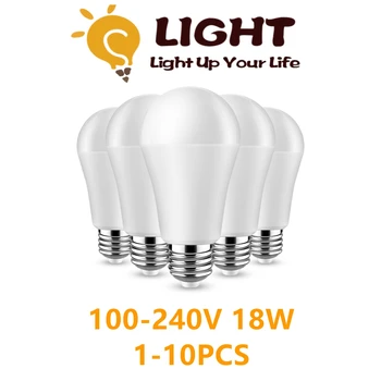 Led лампа широк налягане A60 100V-240V E27 B22 18W 100LM/W 3000 K/4000 K/6000 K супер ярък топло бяла светлина за домашно осветление на търговския център