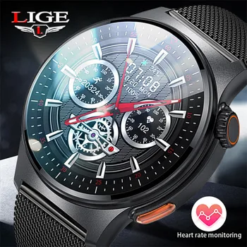 LIGE 2023, нови умни часовници за мъже, спортни часовници за фитнес, водоустойчив, гласов асистент с изкуствен интелект, умни часовници за жени за IOS и Android