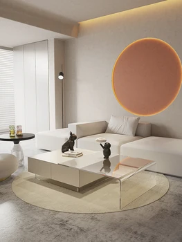 LM Модерен акрилни окачен масичка за кафе в малък апартамент, хол, домашно дизайнерски чаен маса