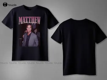 Matthew Макконъхи Реколта тениска с графичен дизайн, мъжки ризи с къс ръкав, забавни тениски Xs-5Xl, подарък за коледа, градинска облекло