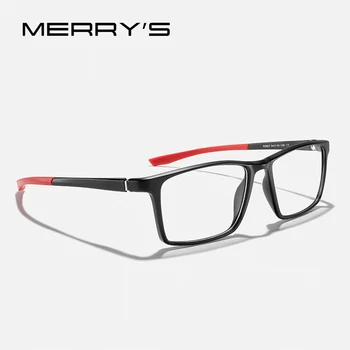 MERRYS DESIGN Мъжки Спортни Рамки За Очила TR90 Дограма Алуминиева Сб Със Силиконови Крака Очила За Късогледство Рецепта S2807