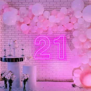 OHANEONK 3D Custom Happy Birthday 21 Вечерни неонова реклама с Декор Led неонова реклама светлината 