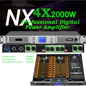 Paulkitson NX42000 Професионален цифров усилвател 1U клас D 4-канален усилвател с висока мощност субуфер Система за акустично оборудване