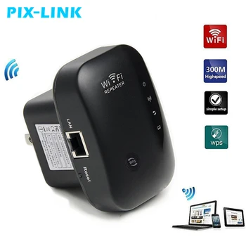 PIXLINK WiFi Продължавам Усилвател 300 Mbit/s, WiFi повторител на сигнала на Wi-Fi 802.11 N Точка за достъп до безжичен Wi-Fi ретранслятору на големи разстояния
