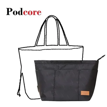 Podcore Портфейл-органайзер за дамска чанта-тоут, органайзер за чанти, части за чанти с офиси, черно-кафяви кафе портфейли, вложки за съхранение
