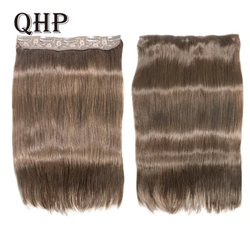 QHP Hair Директен шнола за изграждане на човешки косъм #1#1Б #4 #8 #613 #27 #32 Бразилски коса Remy с дължина 10 инча с 5 клипове