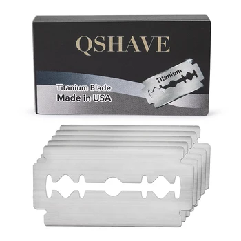 Qshave двустранно острие на бръснач, титановое нож, класически нож за самобръсначка, направено в САЩ, 10 ножове