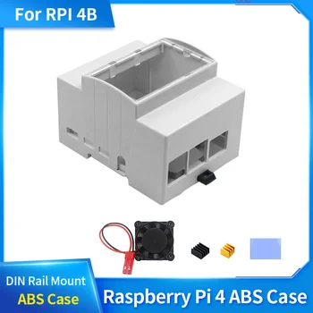 Raspberry Pi 4 ABS Калъф за Монтиране на DIN шина Голямо Вътрешно пространство Съвместимост с Различни шапки Raspberry Pi за Raspberry Pi 4 Model B