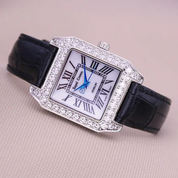 Royal crown Дама дамски часовници Япония кварцевая дограма кристални часовници изискано модно рокля гривна кожена луксозен планински кристал, подарък