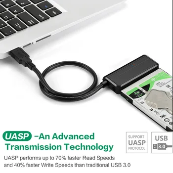 Sata7 15pin Кабел за твърд диск Универсален Интерфейс Usb 3.0, Скорост на четене Usb3.0 Високоскоростен Пренос На Usb3.0 Адаптер Easy Drive