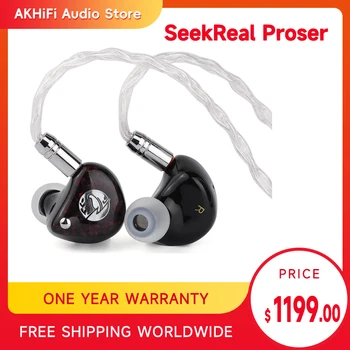 SeekReal Proser 2 EST + 4 BA + 1 DD Хибридни Драйвери Hi-Fi Слушалки в ушите с Подвижен кабел от чисто Сребро 0,78 2pin За Меломани