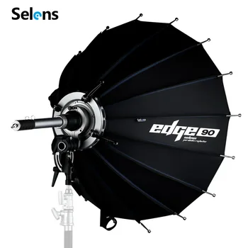 Selens Edge 90 см параболични чадър софтбокс рефлектор с прибиращ светлоотразителен група Bowens M за професионални фотографи