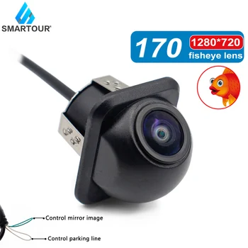 SMARTOUR Камера за задно виждане-170 градуса Автомобилна камера за нощно виждане Широка резервна камера за задно виждане с функция за паркиране,