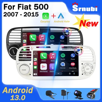 Srnubi Android 13 Автомагнитола за FIAT 500 2007-2015 Безжичен Carplay Кабелна Авто Стерео Мултимедиен Авто плейър 7 инчов Главното Устройство