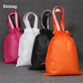 StoBag 20pcs Нетъкан Текстилен Чанти На съвсем малък Опаковане на Дрехи Преносим Органайзер За Съхранение на Обувки за Многократна употреба Джобни Чанти Лого