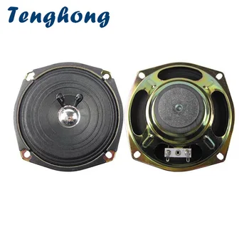 Tenghong 2 бр., 5-инчов аудиоколонки 120 mm, 4 Ома, 5 W, говорител на пълния диапазон, викат за работа на открито излъчване, клавиатура, квадратен високоговорител