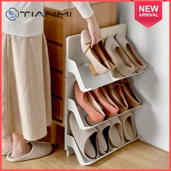 TIANMI многопластови стелажи за съхранение на обувки коридор на общежитието Модерен творчески текстилен шкаф за обувки, мебели за всекидневна