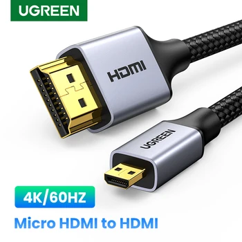 UGREEN Micro HDMI-Съвместим Кабел 4K/60H Micro HD-HDI Кабел между фоно свещи За Проектор GoPro Sony 1 м 1,5 м 2 м 3 м Микрокабель