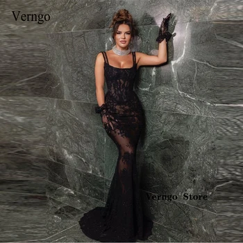 Verngo Секси прозрачни дантелени вечерни рокли на Русалка, прозрачни бретельки, Дубайское-секси вечерна рокля за парти 2023, рокли за абитуриентски бал