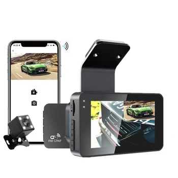 Wifi Dash Cam Предната и Задната Камерата Автомобилен Видеорекордер Автомобилен Видеорекордер Черна Кутия на автомобила FULL HD 1080P Нощно Виждане Водительский Записващо устройство