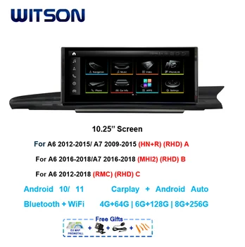 WITSON Android 11 Авто Стерео за AUDI A6 C7 A7 2012 2013 2014 2015 2018 RHD 10,25