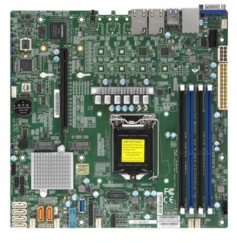 X11SCM-F за дънната платка Supermicro microATX LGA1151 8/9-то поколение. Процесор Core i3 Xeon E-2100/2200 Dual LAN I210-AT