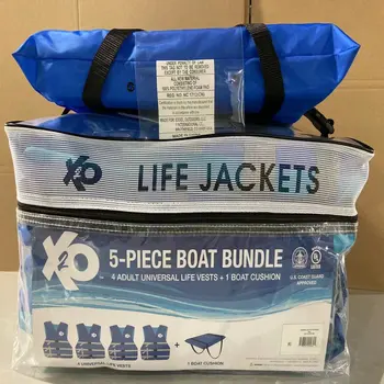 X20 Спасителна жилетка за лодки в 5 опаковки, 4 опаковки плюс бросаемая възглавница за лодки син цвят