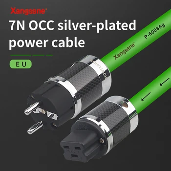 Xangsane 7N OCC P-6008Ag Hi-Fi Говорител IEC C19 20A Power tail Аудио Сребърен захранващ Кабел С Родиевым покритие Connector EU Power Plug