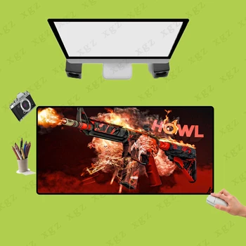 XGZ голям геймърска подложка за мишка с огнестрелно оръжие, подложка за лаптоп, игрална подложка за мишка, XL, противоскользящий гума, модерен за геймъри, офис бюро, компютърен мат, CSGO