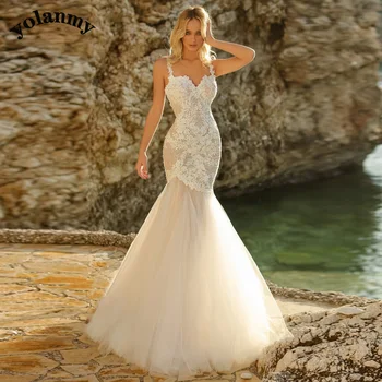 YOLANMY 4, сватбени рокли русалка в бохемски стил за жени, 2023, апликации за булката, Vestidos De Новия Brautmode