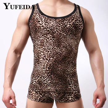 YUFEIDA леопардовые върховете + мини-шорти-боксерки, Мъжки тениски от 2 теми, комплекти за спорт, фитнес, зала за фитнес, дамско бельо, жилетка, боксерки, костюм