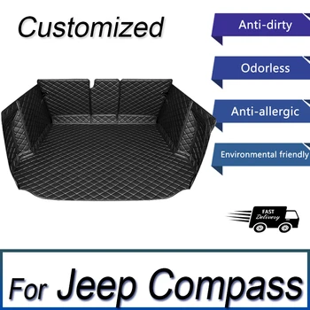 Автомобилен тампон за Jeep Compass MP 552 2017 ~ 2022 Кожен водоустойчив Tapete Automotivo Para Carro подложка за задния багажник на кола автомобилни аксесоари