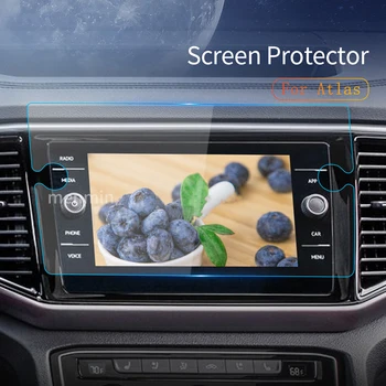 Автомобилни стикери Протектор на екрана за VW Atlas 2020 2023 Дисплей, Защитен слой от закалено стъкло Навигация аксесоар за кола 8 инча