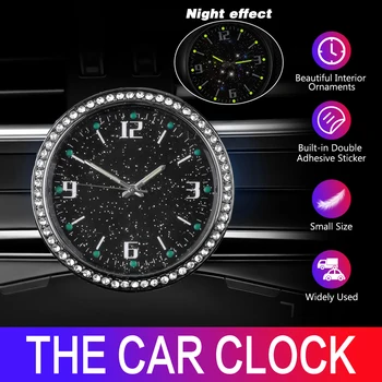 Автомобилни часовници с автоматично вътрешно осветление, автомобили, наклеивающиеся цифров часовник, механика, диамантени кварцови часовници, украшения, аксесоари за автомобили