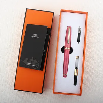 Акрилна писалка Jinhao 82, иридиевый средният е на върха с конвертером мастило, цвят и гладка кутия за писалки Jiuhong класически дизайн