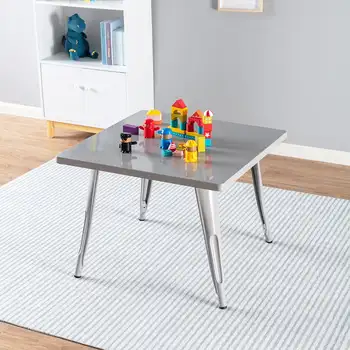 Аксесоари Harper & Hudson Детски квадратна метална маса сиво с прахово покритие